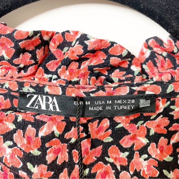 Zara floral button front dress size medium NWT - Picture 4 of 4